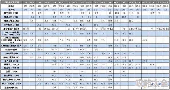 欧洲尺码与亚洲尺码的对比知乎2025最新版秒懂各国鞋码对照表及选购技巧